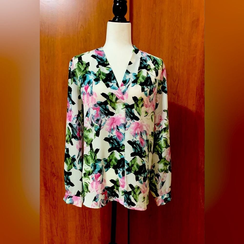 Vince Camuto Floral Blouse - Pink, Green, White